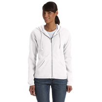 Comfort Colors Women's White 9.5 oz. Full-Zip Hooded Sweatshirt