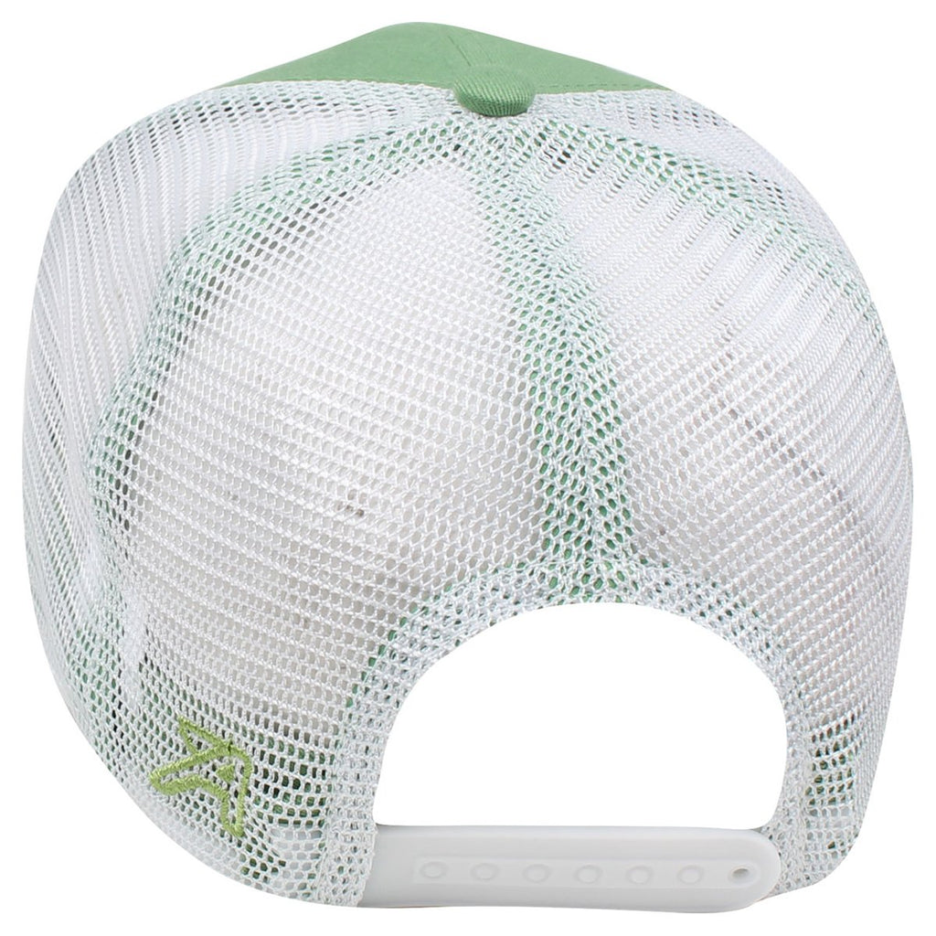 AHEAD Hemlock/White Laid Back Chino Trucker Cap