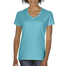 Comfort Colors Women's Lagoon Blue Midweight RS V-Neck T-Shirt