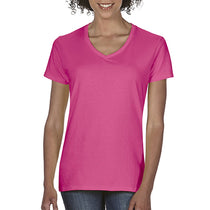 Comfort Colors Women's Neon Pink Midweight RS V-Neck T-Shirt