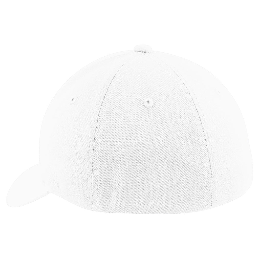 Port Authority White Flexfit Cotton Twill Cap
