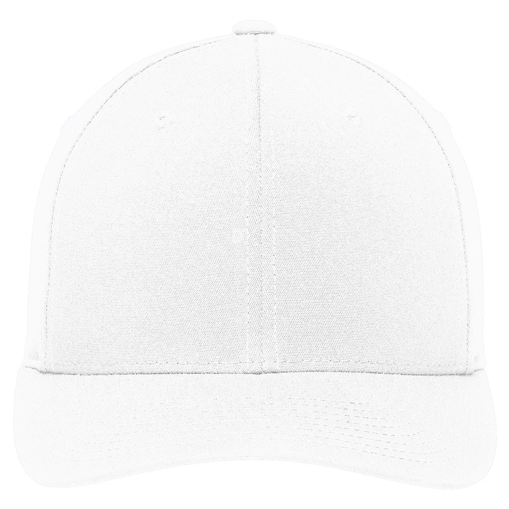 Port Authority White Flexfit Cotton Twill Cap