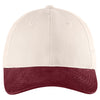 Port Authority Light Khaki/Maroon Two-Tone Brushed Twill Cap