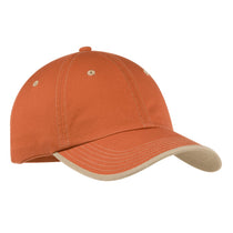 Port Authority Burnt Orange/Light Sand Vintage Washed Contrast Stitch Cap