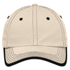 Port Authority Stone/Black Vintage Washed Contrast Stitch Cap