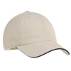 Port Authority Beige/Navy Sandwich Bill Cap