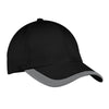 Port Authority Black/Graphite Contrast Stripe Sandwich Bill Cap