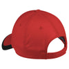 Port Authority Deep Red/Black Contrast Stripe Sandwich Bill Cap