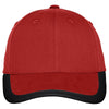 Port Authority Deep Red/Black Contrast Stripe Sandwich Bill Cap