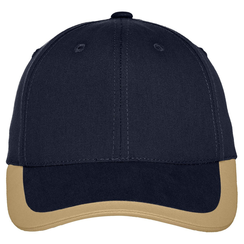 Port Authority Navy/Khaki Contrast Stripe Sandwich Bill Cap