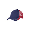 Port Authority Blue Crush/ White/ Deep Red Colorblock Mesh Back Cap