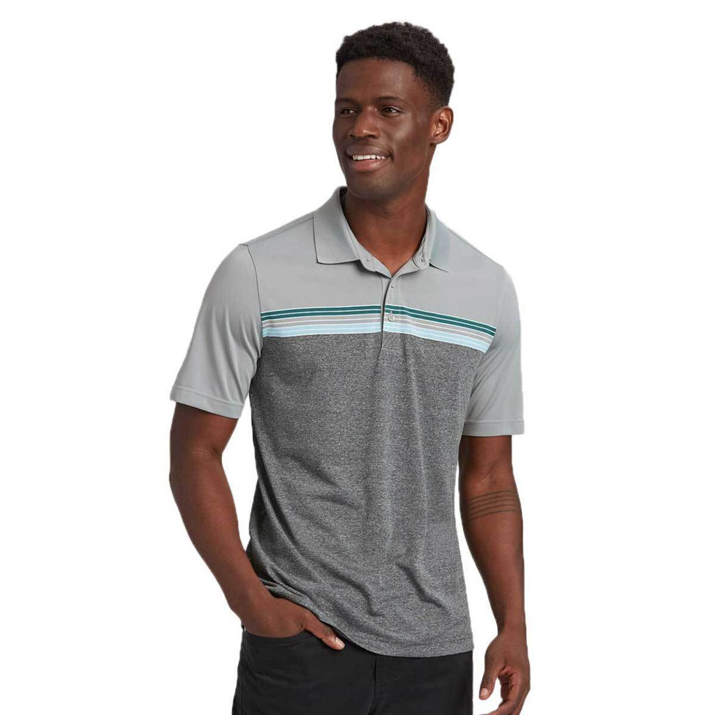 Cutter & Buck Men's Charcoal Heather Alki Sport Stripe Polo