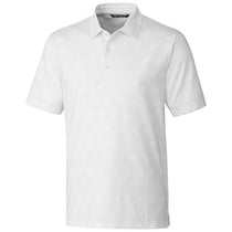 Cutter & Buck Men's White Pike Geo Grid Print Polo