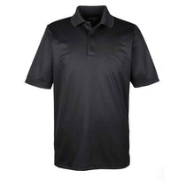 Core 365 Men's Black Pilot Textured Ottoman Polo
