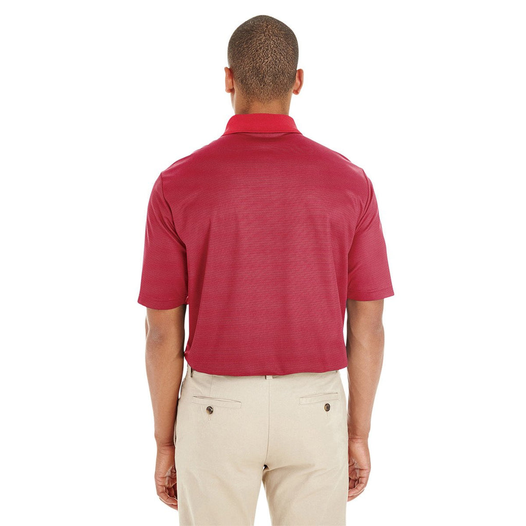 Core 365 Men's Classic Red/Carbon Express Microstripe Performance Pique Polo
