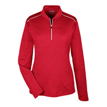 Core 365 Women's Classic Red Heather/Carbon Kinetic Performance Quarter Zip