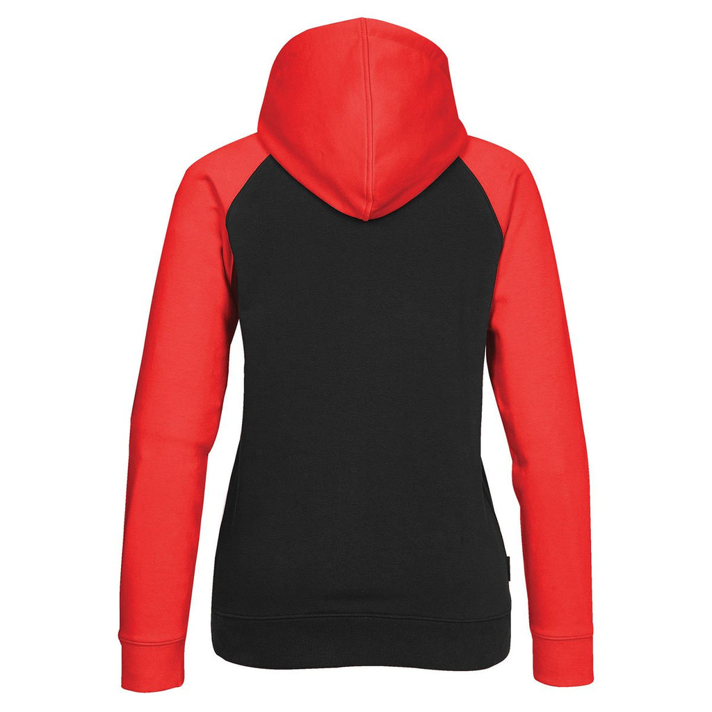 Stormtech Women's Black/Bright Red Omega Two-Tone Zip Hoody