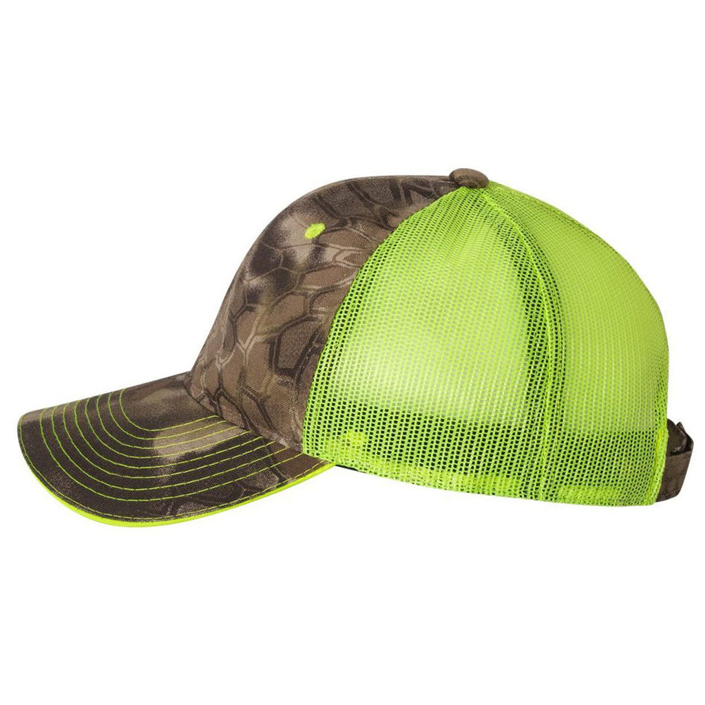 Outdoor Cap Kryptek Highlander/Neon Yellow Washed Brushed Mesh Cap