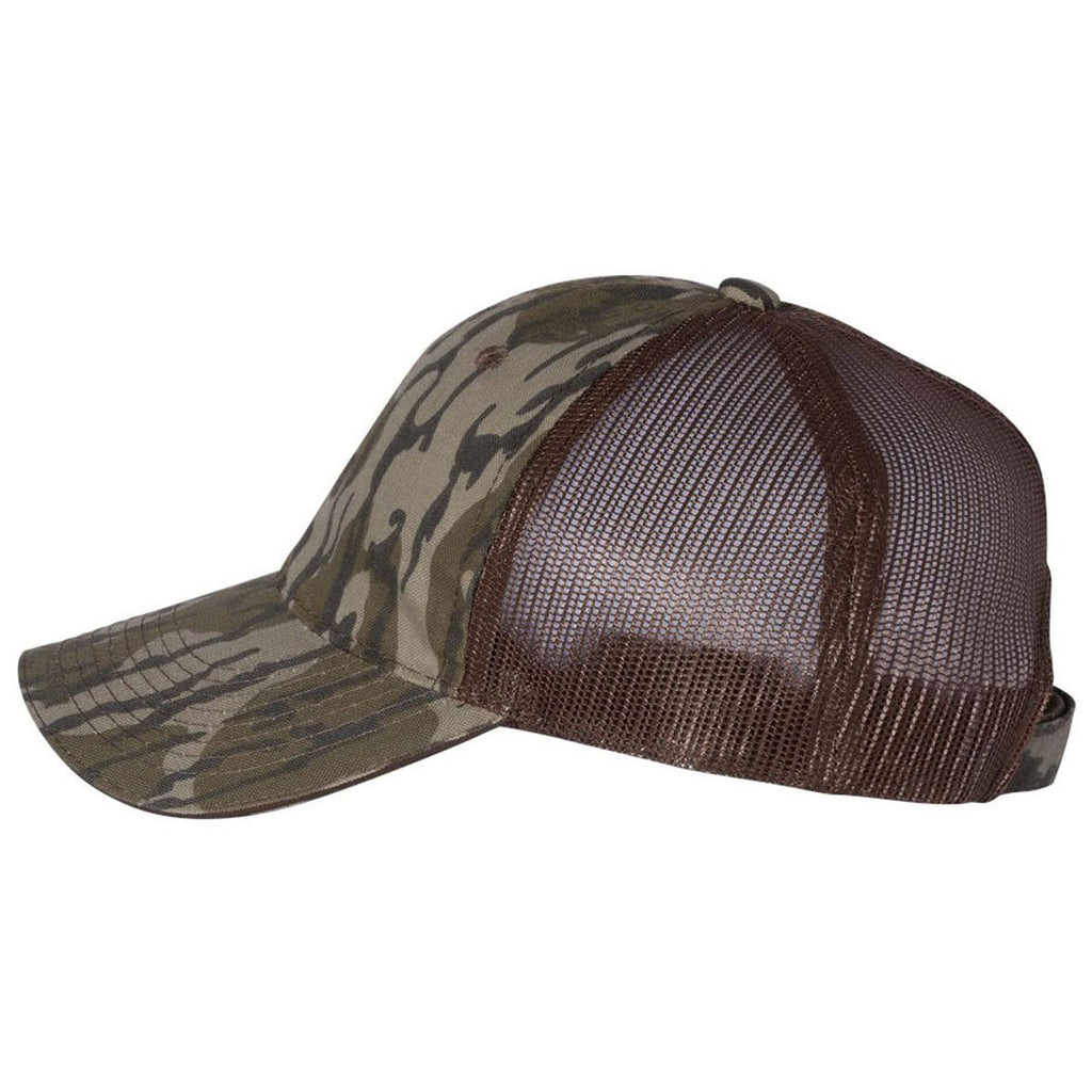 Outdoor Cap Mossy Oak Bottomland/Brown Washed Brushed Mesh Cap