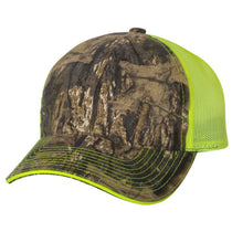 Outdoor Cap Mossy Oak Country/Neon Yellow Washed Brushed Mesh Cap