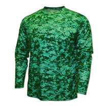 BAW Men's Green Xtreme Tek Digital Camo Long Sleeve Shirt