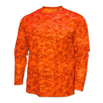 BAW Men's Orange Xtreme Tek Digital Camo Long Sleeve Shirt