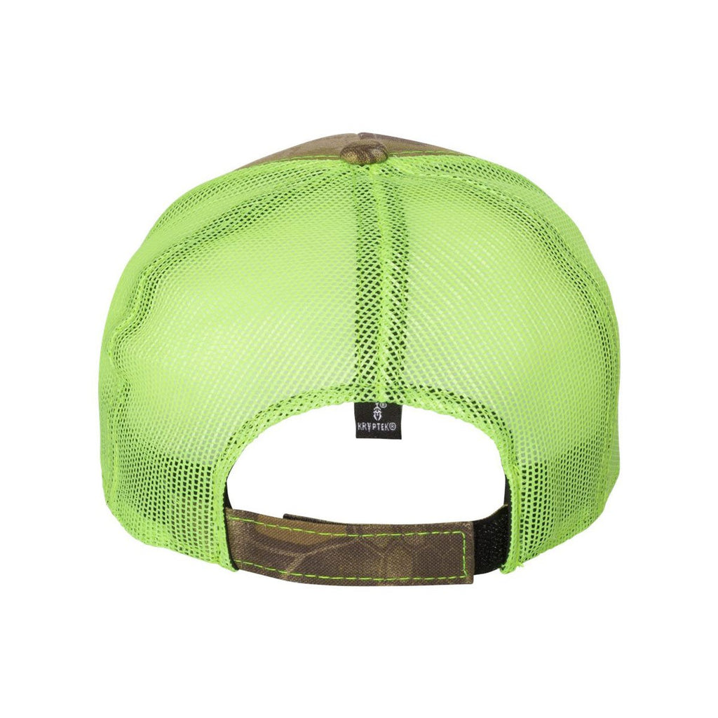 Outdoor Cap Kryptek Highlander/Neon Yellow Camo Cap with Neon Mesh Back