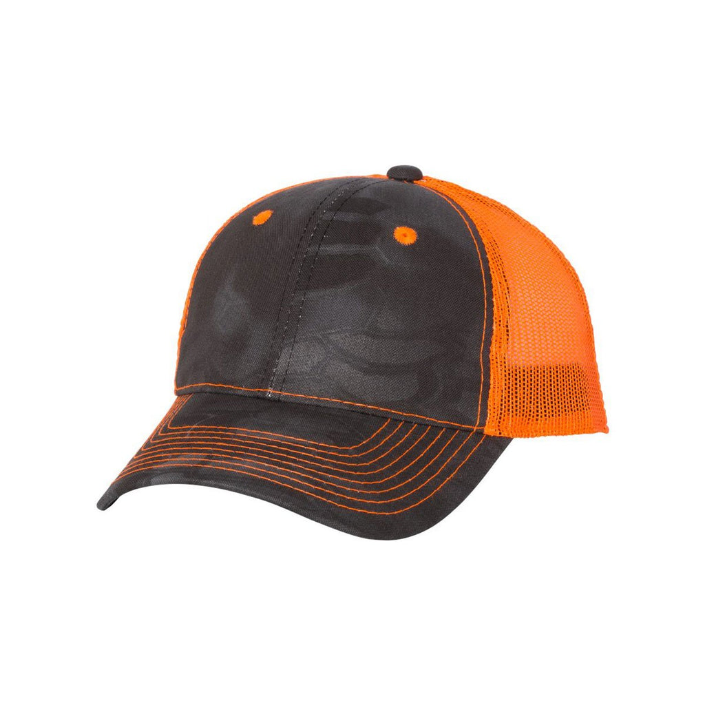 Outdoor Cap Kryptek Typhon/Neon Orange Camo Cap with Neon Mesh Back