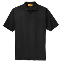 CornerStone Men's Black Industrial Pocket Pique Polo