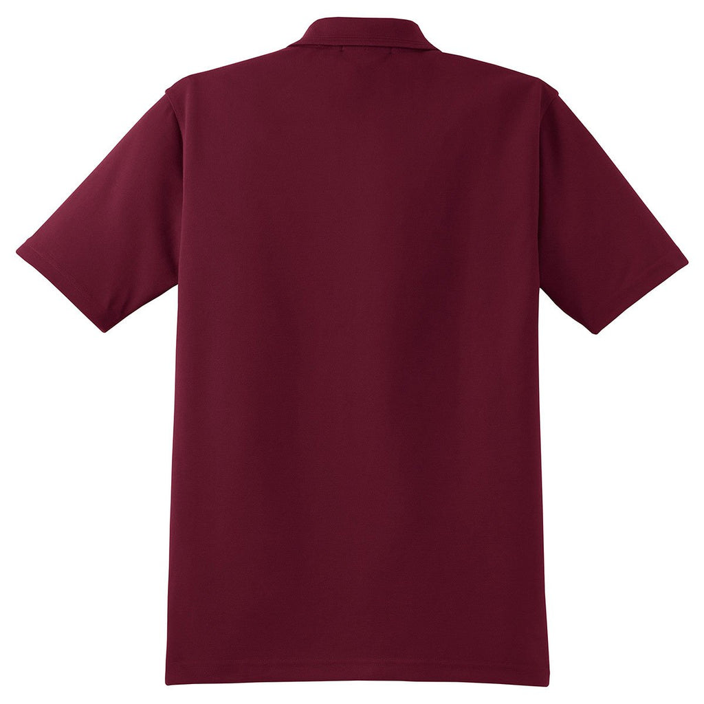 Cornerstone Men's Burgundy Industrial Pique Polo