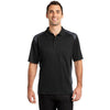 CornerStone Men's Black/Charcoal Select Snag-Proof Two Way Colorblock Pocket Polo