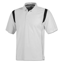BAW Men's White/Black White Rib Shoulder Cool Tek Polo
