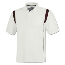 BAW Men's White/Maroon White Rib Shoulder Cool Tek Polo