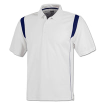BAW Men's White/Royal White Rib Shoulder Cool Tek Polo