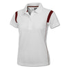 BAW Women's White/Red White Rib Shoulder Cool Tek Polo