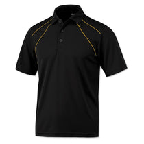 BAW Men's Black/Gold Dual Line Cool-Tek Polo