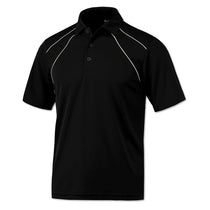 BAW Men's Black/White Dual Line Cool-Tek Polo