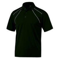 BAW Men's Dark Green/White Dual Line Cool-Tek Polo