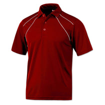 BAW Men's Red/White Dual Line Cool-Tek Polo