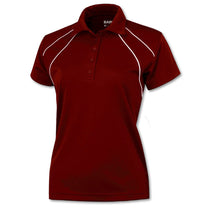 BAW Women's Red/White Dual Line Cool-Tek Polo