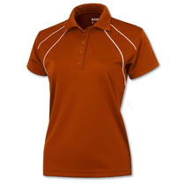 BAW Women's Texas Orange/White Dual Line Cool-Tek Polo