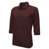 BAW Women's Maroon Full Button Cool Tek Polo