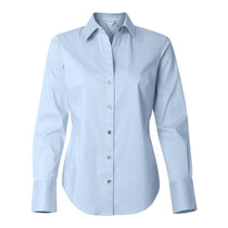 Calvin Klein Women's Stream Blue Stretch Solid Dress Shirt
