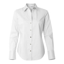 Calvin Klein Women's White Stretch Solid Dress Shirt