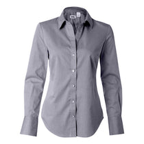 Calvin Klein Women's Silver Micro Herringbone Dress Shirt