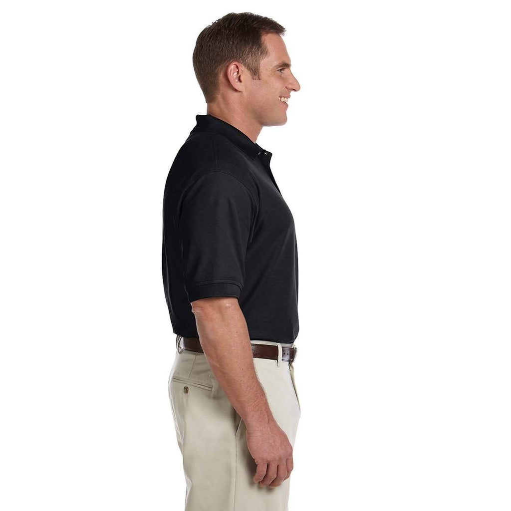 Devon & Jones Men's Black Tall Pima Pique Short-Sleeve Polo