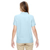 Devon & Jones Women's Crystal Blue Pima Pique Short-Sleeve Y-Collar Polo