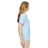 Devon & Jones Women's Crystal Blue Pima Pique Short-Sleeve Y-Collar Polo
