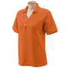 Devon & Jones Women's Deep Orange Pima Pique Short-Sleeve Y-Collar Polo