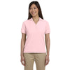 Devon & Jones Women's Pink Pima Pique Short-Sleeve Y-Collar Polo